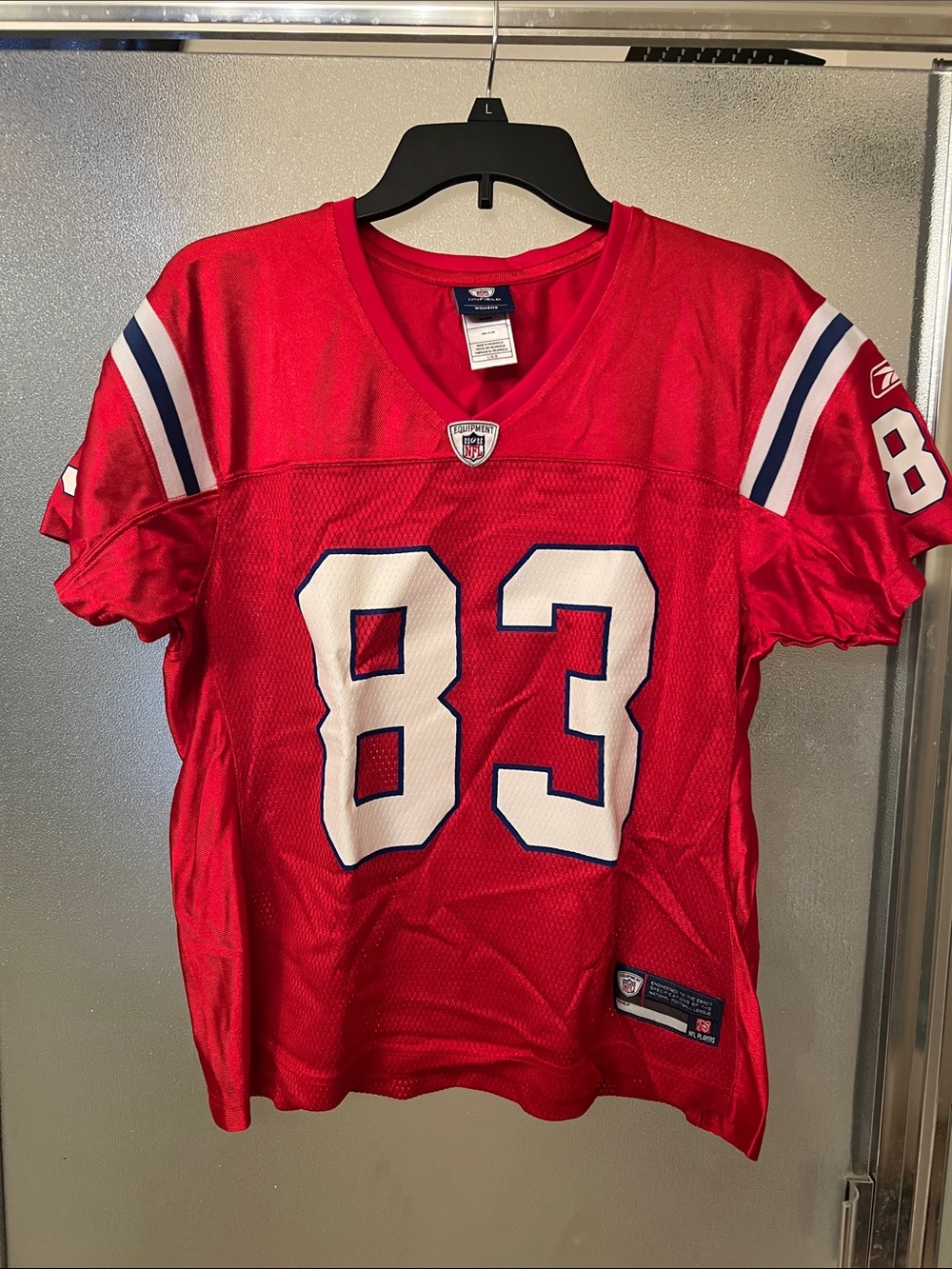 Womens NE Patriots Wes Welker #83 Throwback Red Football Jersey